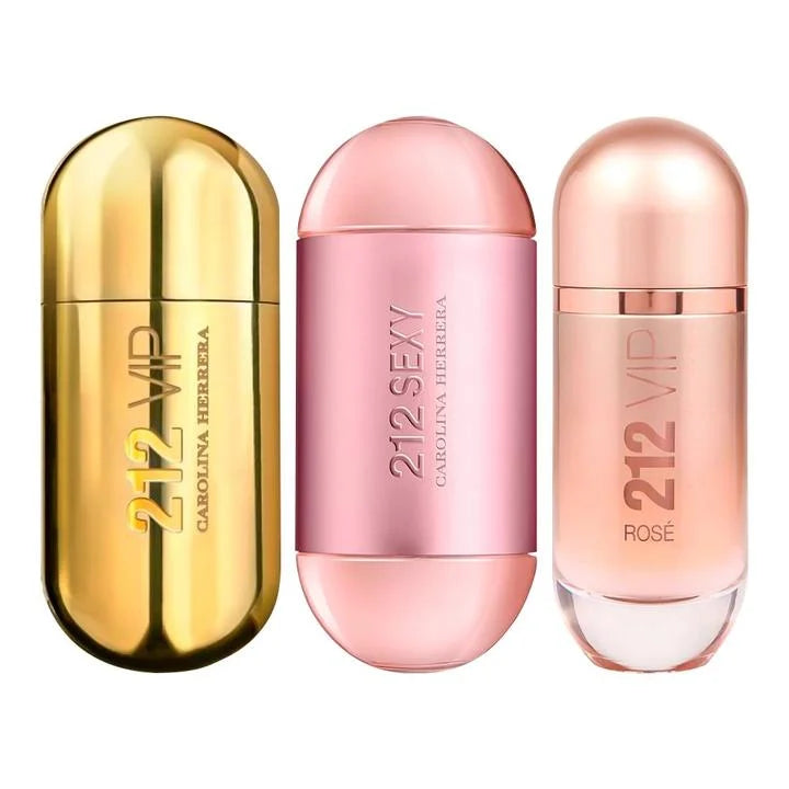 Combo 3 Perfumes Importados 212 Vip + 212 Sexy e 212 Vip Rose 100ml
