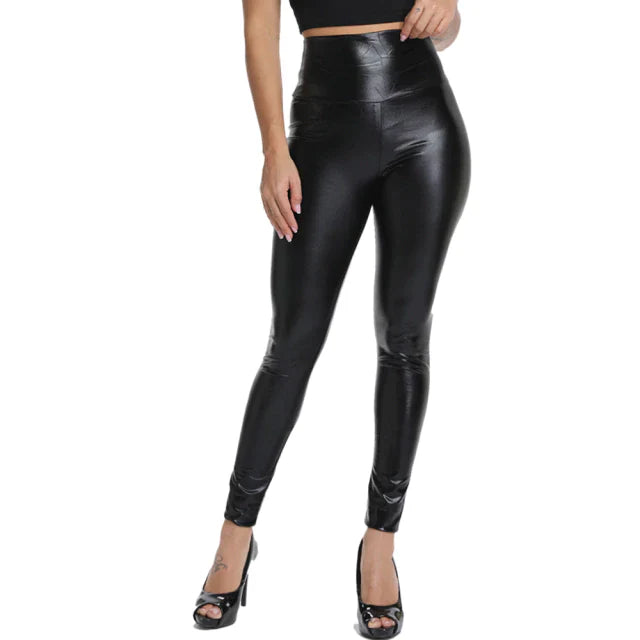 CALÇA LEGGING DE COURO FORRADA COM LÃ | HOTLEG