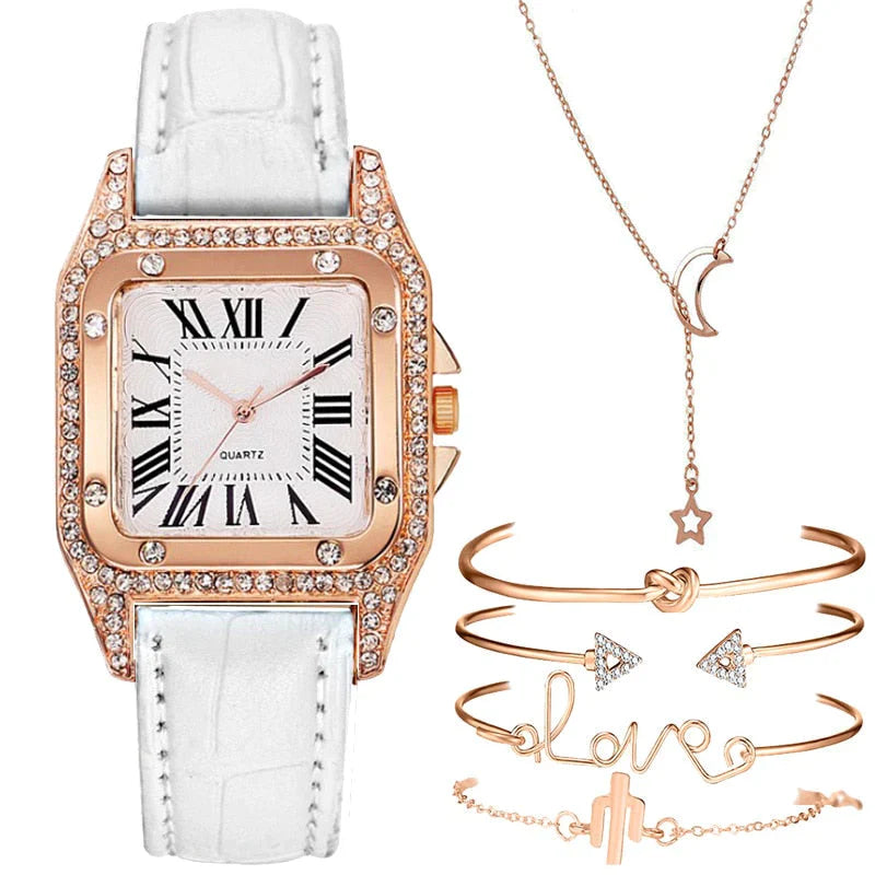 Kit Relógio e Pulseira Feminina