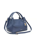 BOLSA FEMININA EM COURO ALÇA DE MÃO AZUL MARINHO