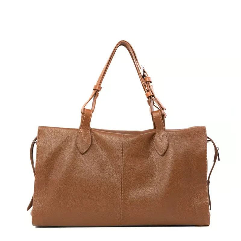 BOLSA FEMININA EM COURO ALÇA DE MÃO CARAMELO