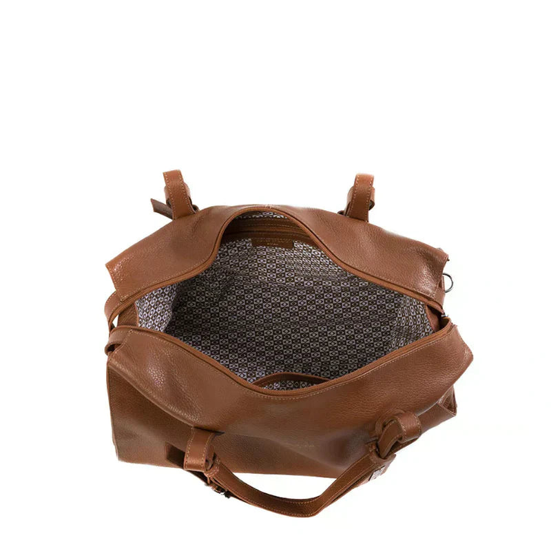 BOLSA FEMININA EM COURO ALÇA DE MÃO CARAMELO