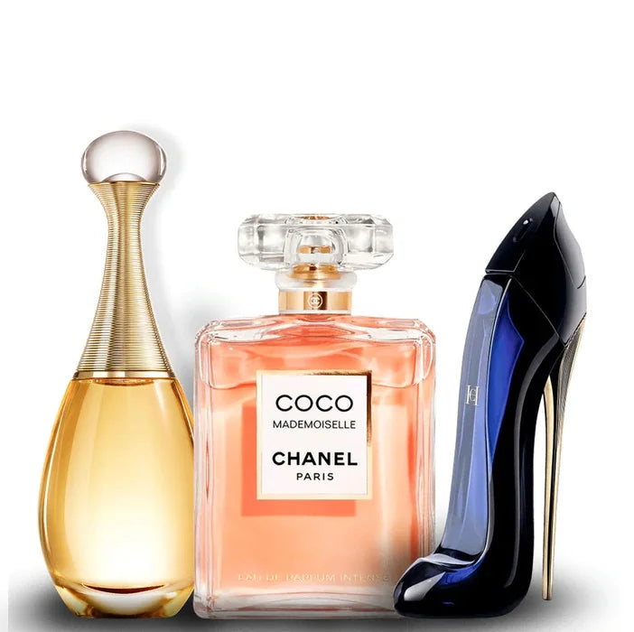 Combo 3 Perfume Importado Jadore Dior 100ml + Coco Chanel Mademoselie 100ml e Good Girl Carolina Herrera 100ml